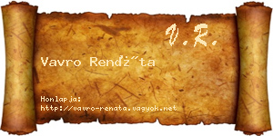 Vavro Renáta névjegykártya